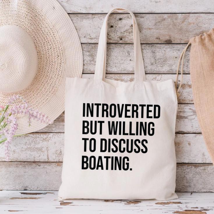 Introverted Boater Boating Introvert Canvas Tote Bag Introverted Boater Boating Introvert Canvas Tote Bag