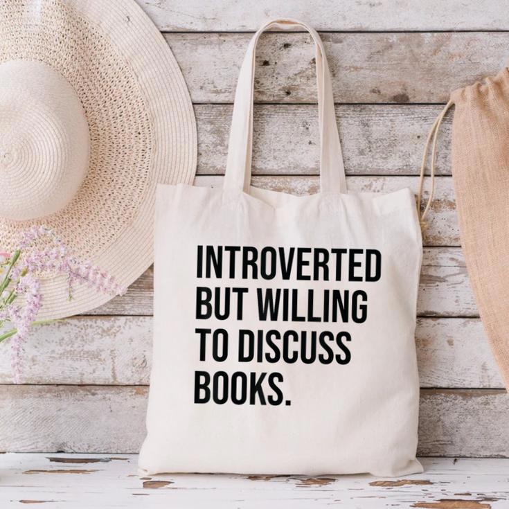 Introverted Bookworm Books Introvert Canvas Tote Bag Introverted Bookworm Books Introvert Canvas Tote Bag