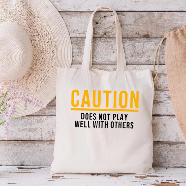 Introverted Does Not Play Well Competitive Athletic Canvas Tote Bag Introverted Does Not Play Well Competitive Athletic Canvas Tote Bag