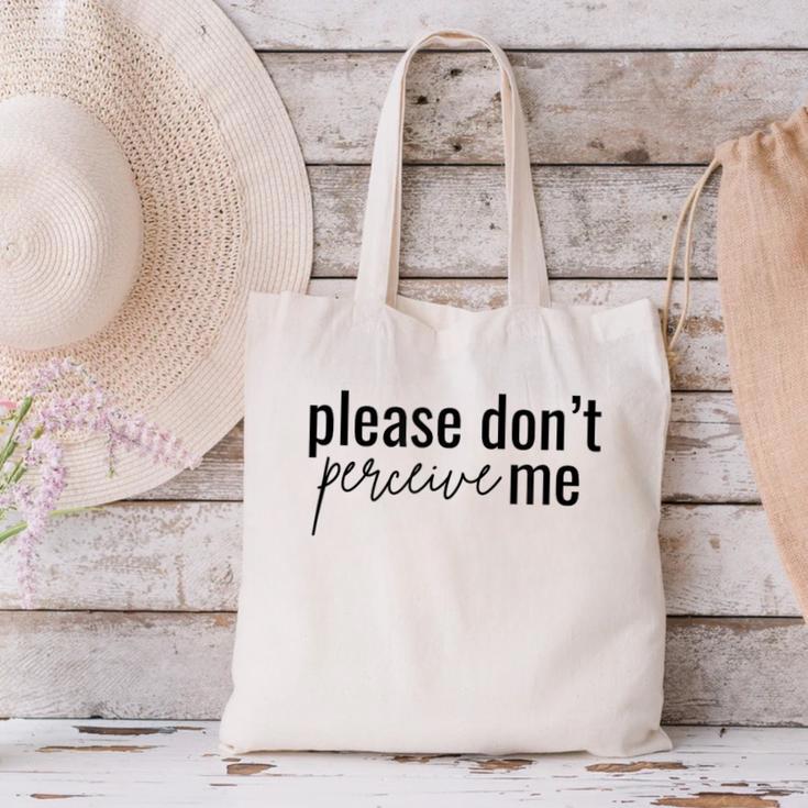 Introverted Don't Please Perceive Me Relatable Canvas Tote Bag Introverted Don't Please Perceive Me Relatable Canvas Tote Bag