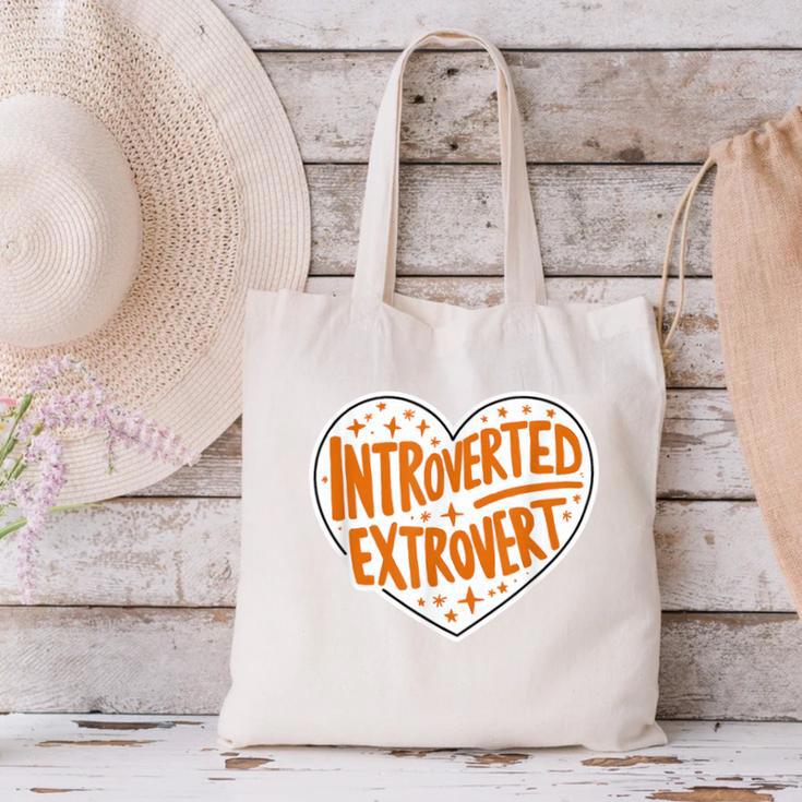 Introverted Extrovert People Hater Calm Peace Lover Canvas Tote Bag Introverted Extrovert People Hater Calm Peace Lover Canvas Tote Bag