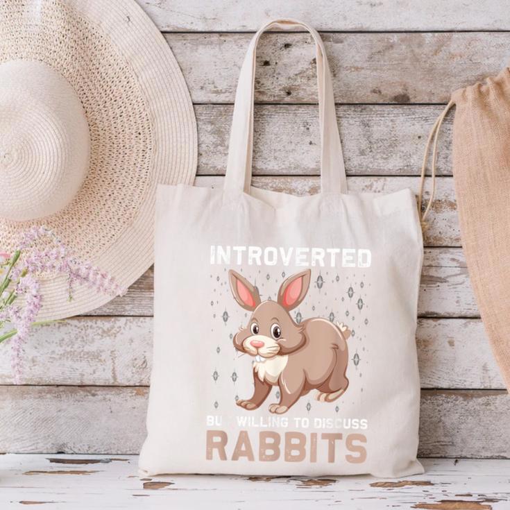 Introverted Rabbits Bunny Lover Rabbit Introvert Canvas Tote Bag Introverted Rabbits Bunny Lover Rabbit Introvert Canvas Tote Bag