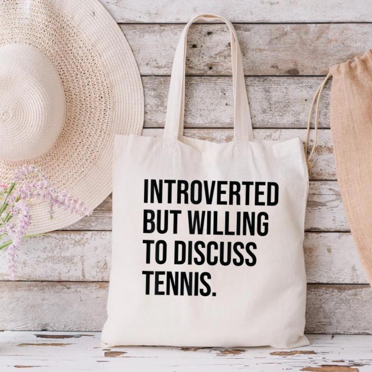Introverted Tennis Player Tennis Introvert Canvas Tote Bag Introverted Tennis Player Tennis Introvert Canvas Tote Bag