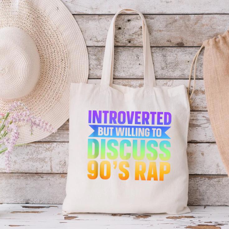 Introverted But Willing To Discuss 90's Rap Canvas Tote Bag Introverted But Willing To Discuss 90's Rap Canvas Tote Bag