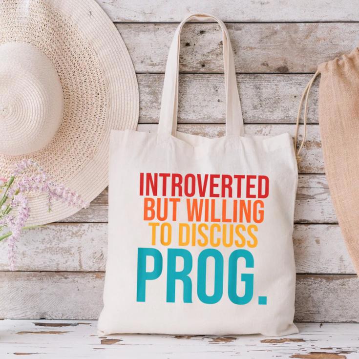 Introverted But Willing To Discuss Prog Rock Music Lover Canvas Tote Bag