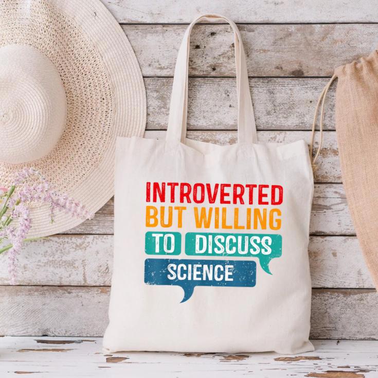 Introverted But Willing To Discuss Science Canvas Tote Bag Introverted But Willing To Discuss Science Canvas Tote Bag