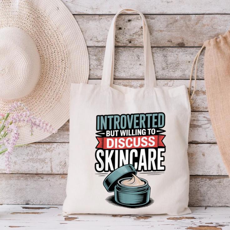 Introverted But Willing Discuss Skincare Canvas Tote Bag