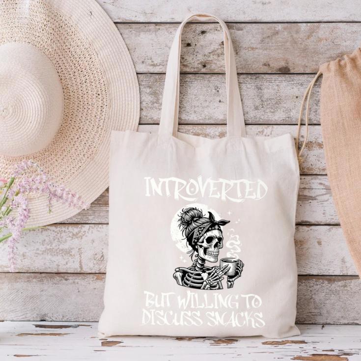 Introverted But Willing To Discuss Snacks Coffee Premium Canvas Tote Bag Introverted But Willing To Discuss Snacks Coffee Premium Canvas Tote Bag