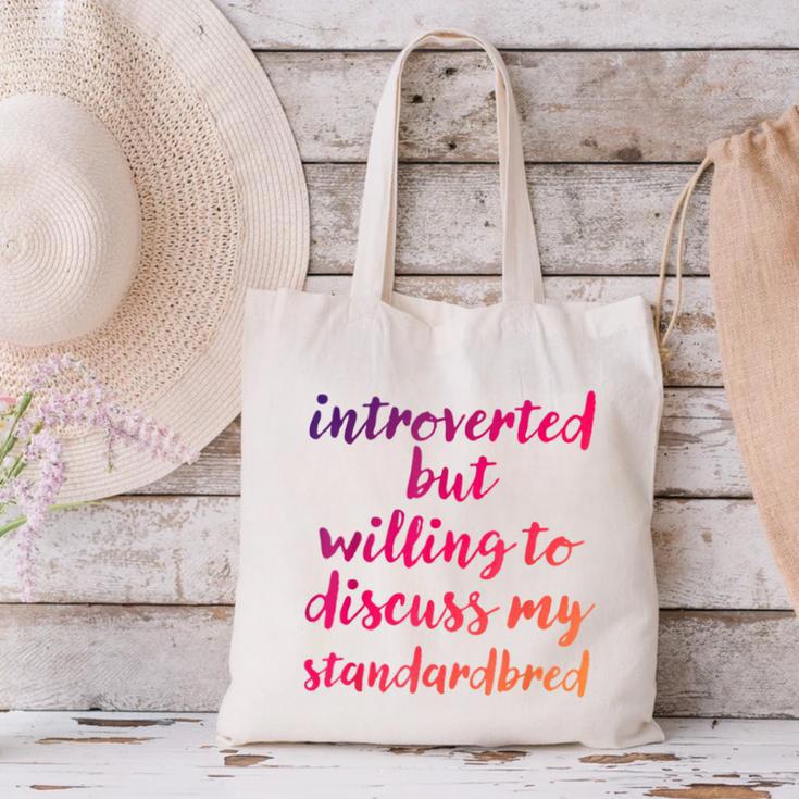 Introverted Willing To Discuss Standardbred Introvert Canvas Tote Bag Introverted Willing To Discuss Standardbred Introvert Canvas Tote Bag
