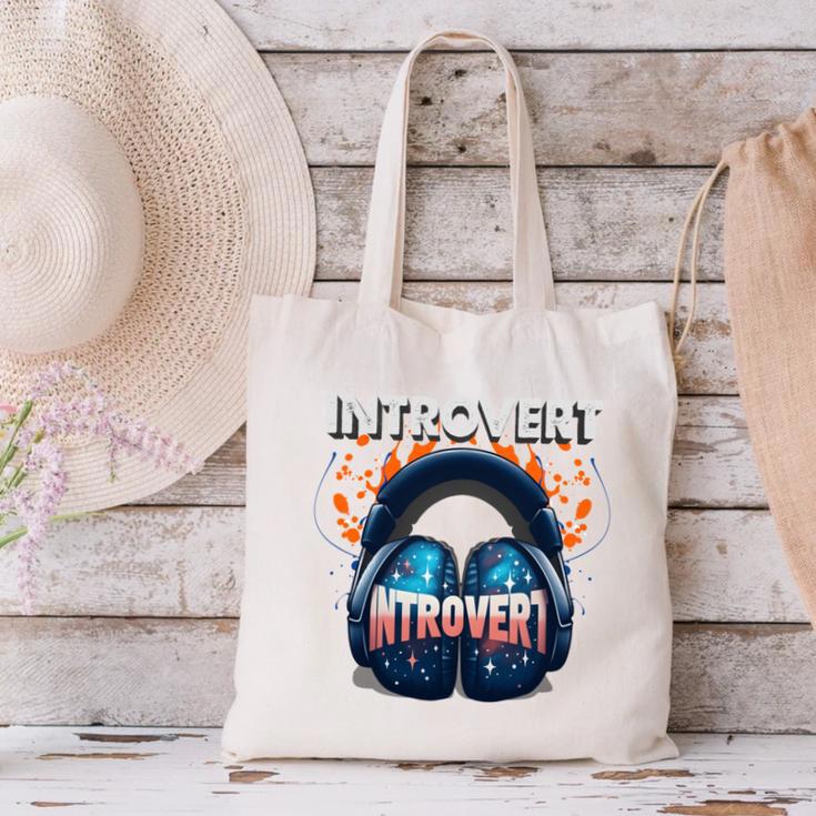 Introvert's Best Friend Noise-Canceling Headphones Canvas Tote Bag