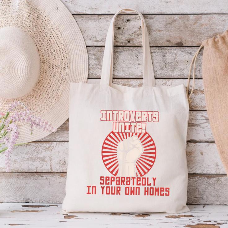 Introverts Unite Introverting Introverts At Home Canvas Tote Bag