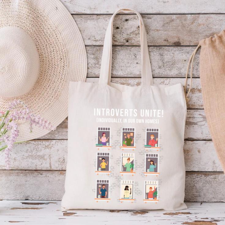 Introverts Unite Sarcastic Joke Humor Sarcasm Canvas Tote Bag Introverts Unite Sarcastic Joke Humor Sarcasm Canvas Tote Bag
