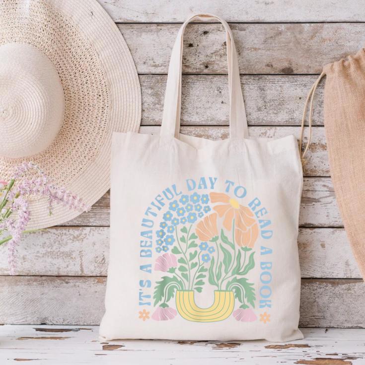 It's A Beautiful Day To Read A Book Librarian Book Lover Canvas Tote Bag It's A Beautiful Day To Read A Book Librarian Book Lover Canvas Tote Bag