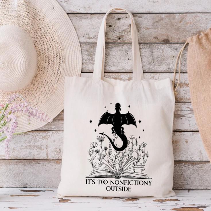 It's Too Nonfictiony Outside Book Dragon Reading Fantasy Era Premium Tri-Blend Canvas Tote Bag It's Too Nonfictiony Outside Book Dragon Reading Fantasy Era Premium Tri-Blend Canvas Tote Bag