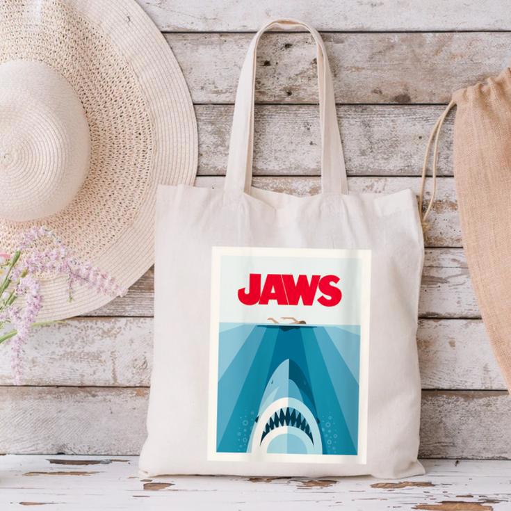 Jaws 2025 Classic Movie Nostalgia Canvas Tote Bag