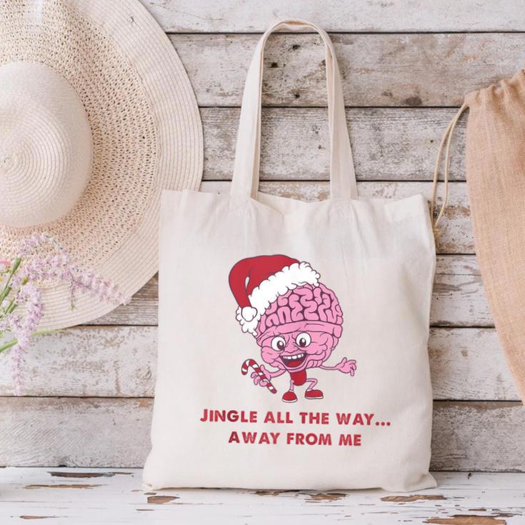 Jingle All The Way Away From Me This Christmas For Introvert Canvas Tote Bag Jingle All The Way Away From Me This Christmas For Introvert Canvas Tote Bag