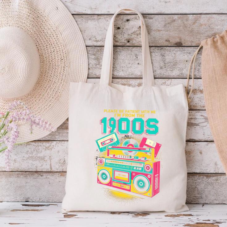 Joke 90s Please Be Patient With Me I'm From The 1900s Premium Tri-Blend Canvas Tote Bag
