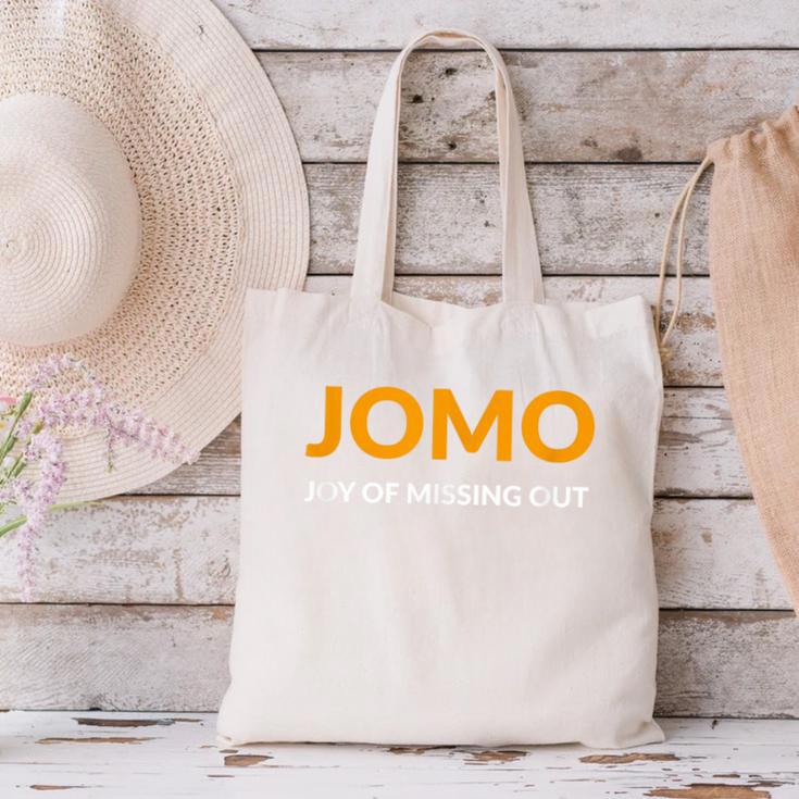 JOMO Joy Of Missing Out Introvert Canvas Tote Bag JOMO Joy Of Missing Out Introvert Canvas Tote Bag