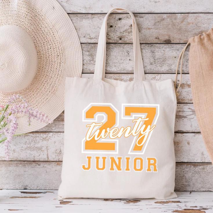 Junior Class 2027 Graduation Back To School Orange Letters Premium Tri-Blend Canvas Tote Bag