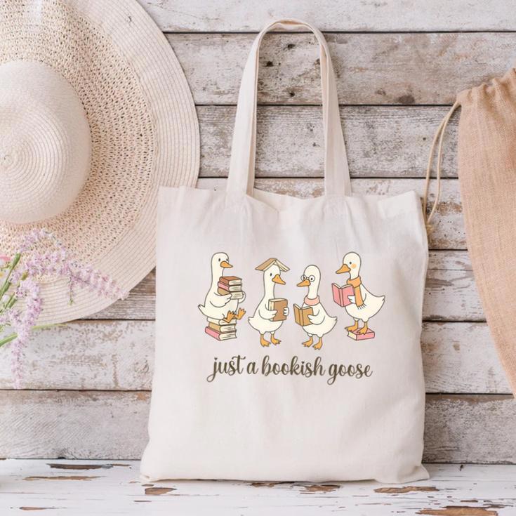 Just A Bookish Goose Goose Book LoverSilly Goose Book Club Canvas Tote Bag Just A Bookish Goose Goose Book LoverSilly Goose Book Club Canvas Tote Bag