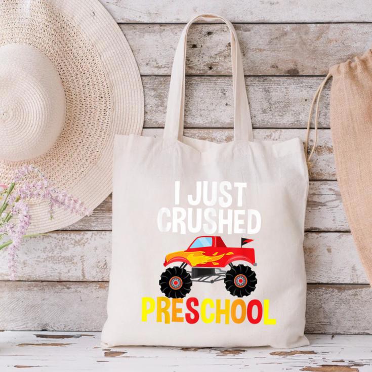I Just Crushed Preschool Monster Graduation Pre-K Shirt Canvas Tote Bag