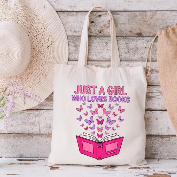 Just A Girl Who Loves Books Butterflies Reading Canvas Tote Bag Just A Girl Who Loves Books Butterflies Reading Canvas Tote Bag