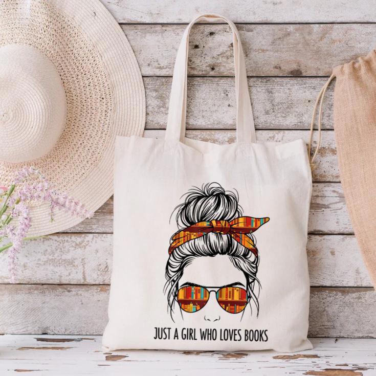 Just a Girl Who Loves Books Pajamas Shirt Reading Book Lover Canvas Tote Bag