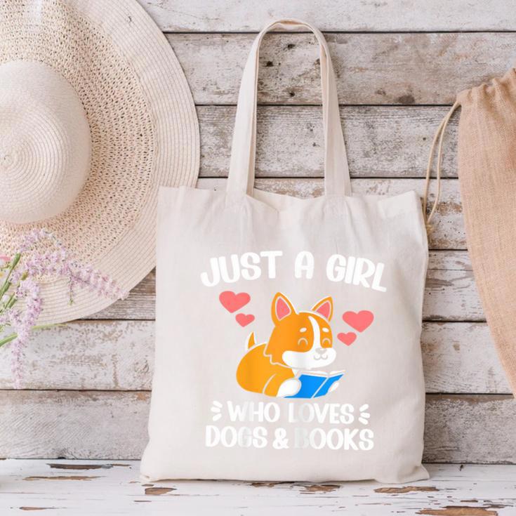 Just A Girl Who Loves Dogs And Books Reading Dog Puppy Lover Canvas Tote Bag Just A Girl Who Loves Dogs And Books Reading Dog Puppy Lover Canvas Tote Bag