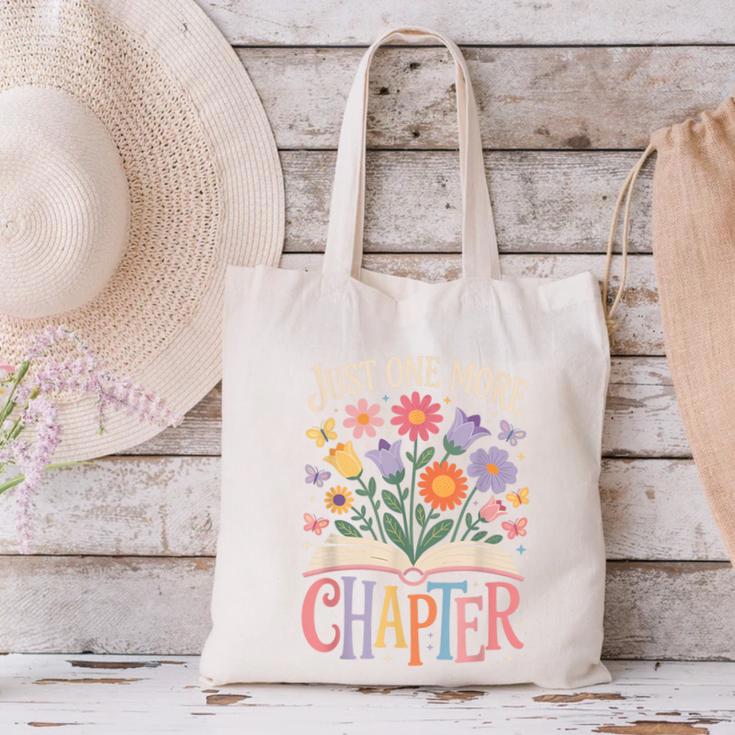 Just One More Chapter Reading Book Lover Canvas Tote Bag