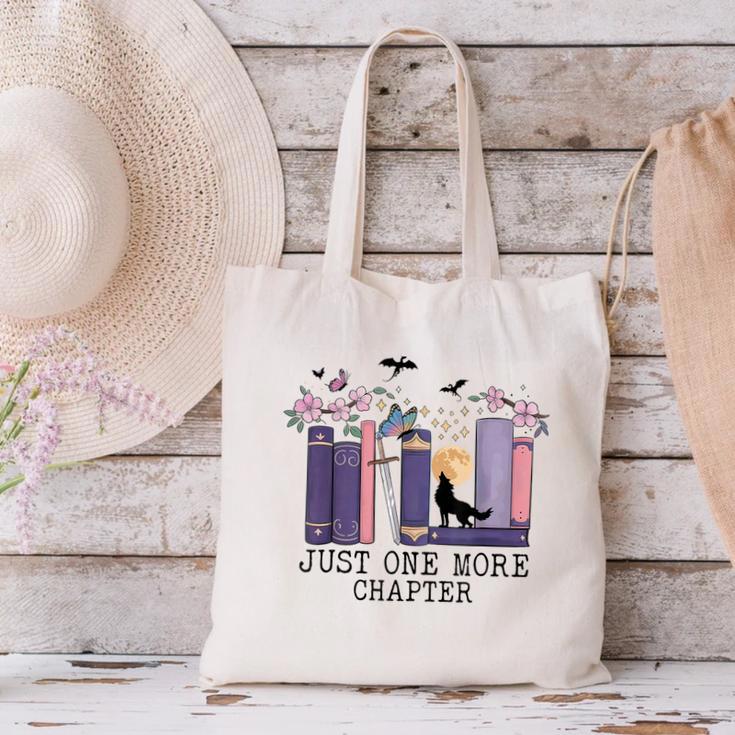 Just One More Chapter Romantasy Book Dragon Bookworm Bookish Canvas Tote Bag Just One More Chapter Romantasy Book Dragon Bookworm Bookish Canvas Tote Bag