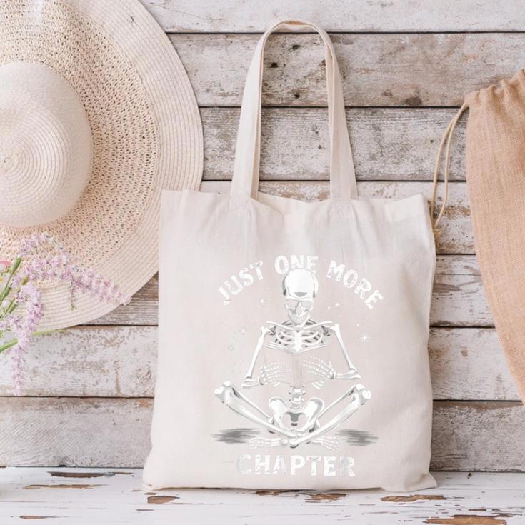 Just One More Chapter Skeleton Reading Bookworm Canvas Tote Bag Just One More Chapter Skeleton Reading Bookworm Canvas Tote Bag