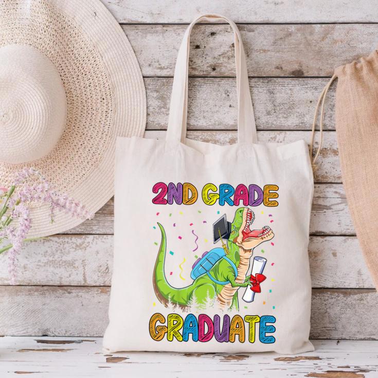 Kids 2nd Grade Graduate Dinosaur Trex 2nd Grade Graduation Canvas Tote Bag