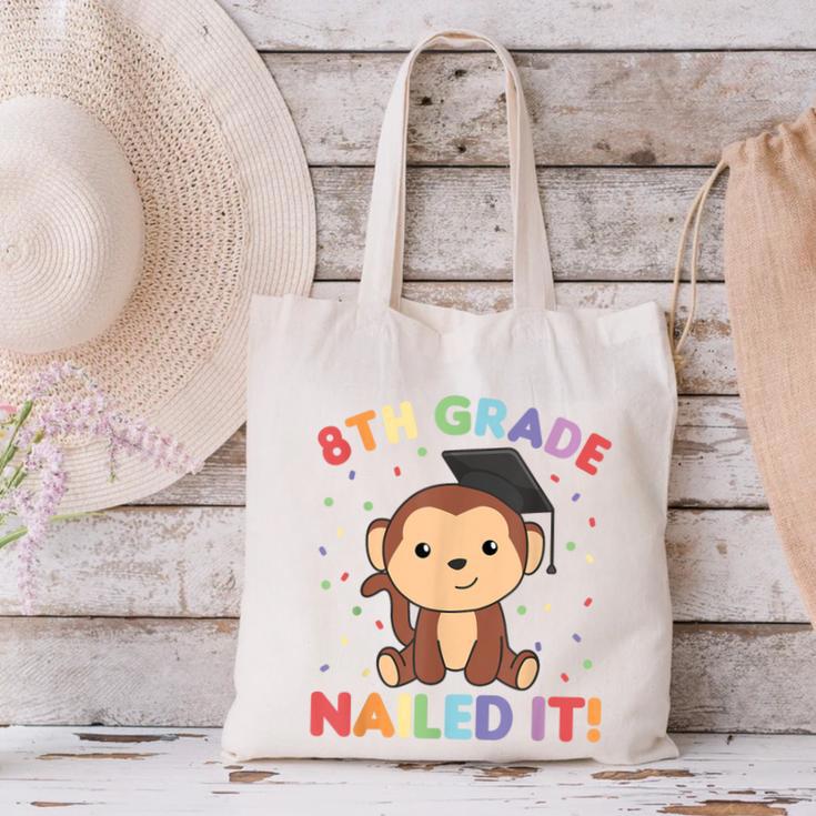 Kids 8th Grade Nailed It Monkey Graduation Canvas Tote Bag