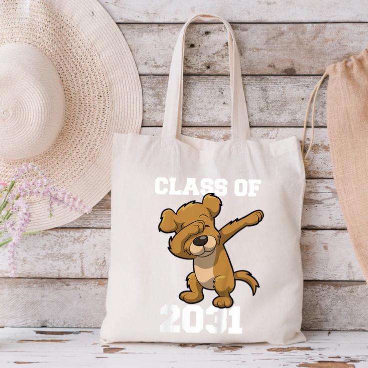 Kids Class Of 2031 Shirt Graduation Dabbing Dog Shirt Canvas Tote Bag