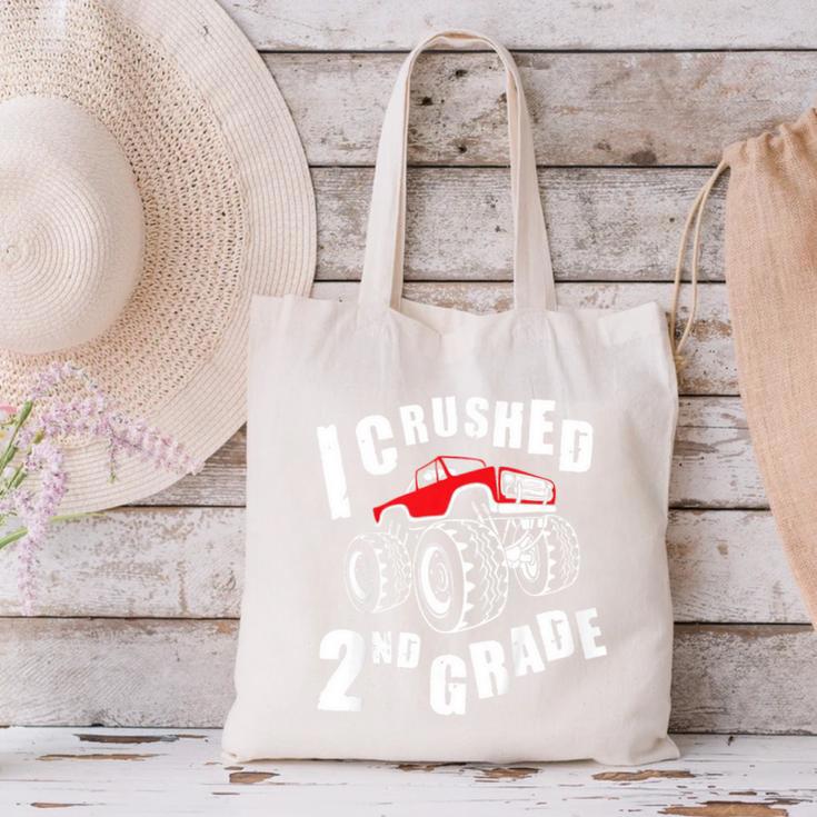 Kids I Crushed 2nd Grade Monster Truck School Graduation Canvas Tote Bag