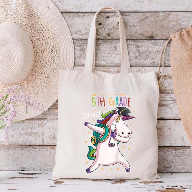 Kids Dabbing Unicorn Graduation 5th Grade Class Of 2019 Canvas Tote Bag