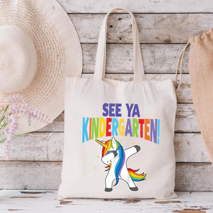 Kids Dabbing Unicorn Kindergarten Graduation See Ya Canvas Tote Bag