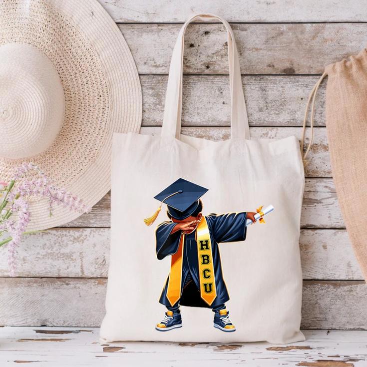 Kids HBCU Boys Grad Dabbing Graduation Canvas Tote Bag