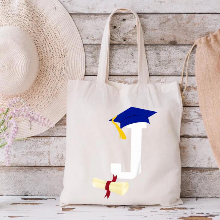 Kids Initial J Letter For Boys Preschool Graduation Kindergarten Canvas Tote Bag
