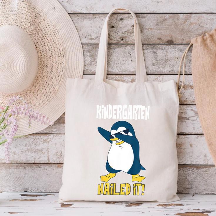Kids Kindergarten Dabbing Penguin Nailed It Graduation Class 2021 Canvas Tote Bag