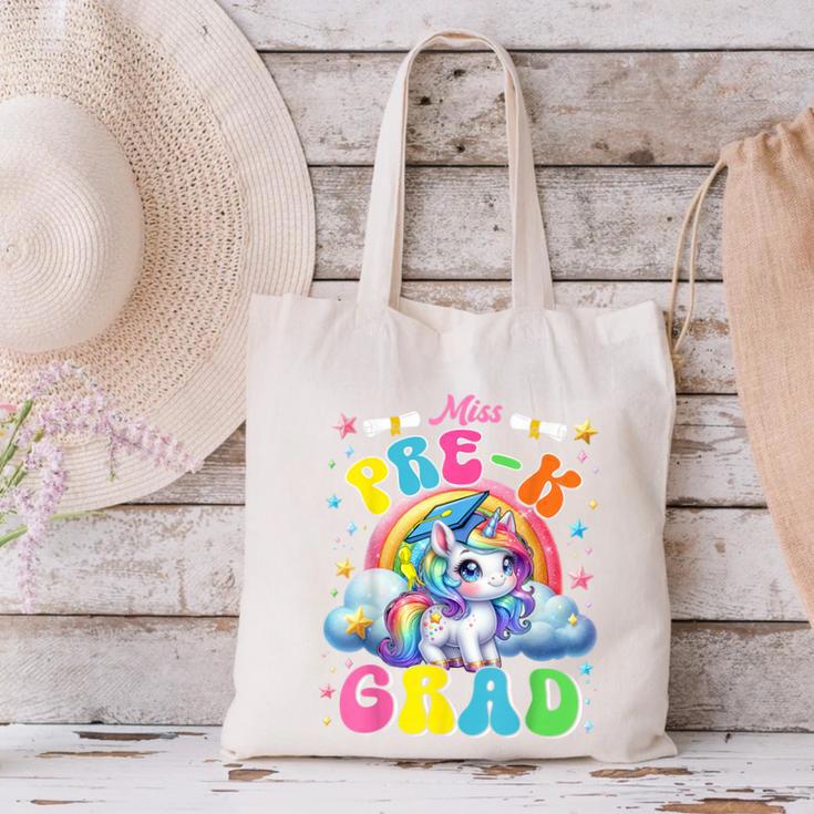 Kids Miss Pre-K Grad Graduation Cute Unicorn Rainbow Girls Canvas Tote Bag
