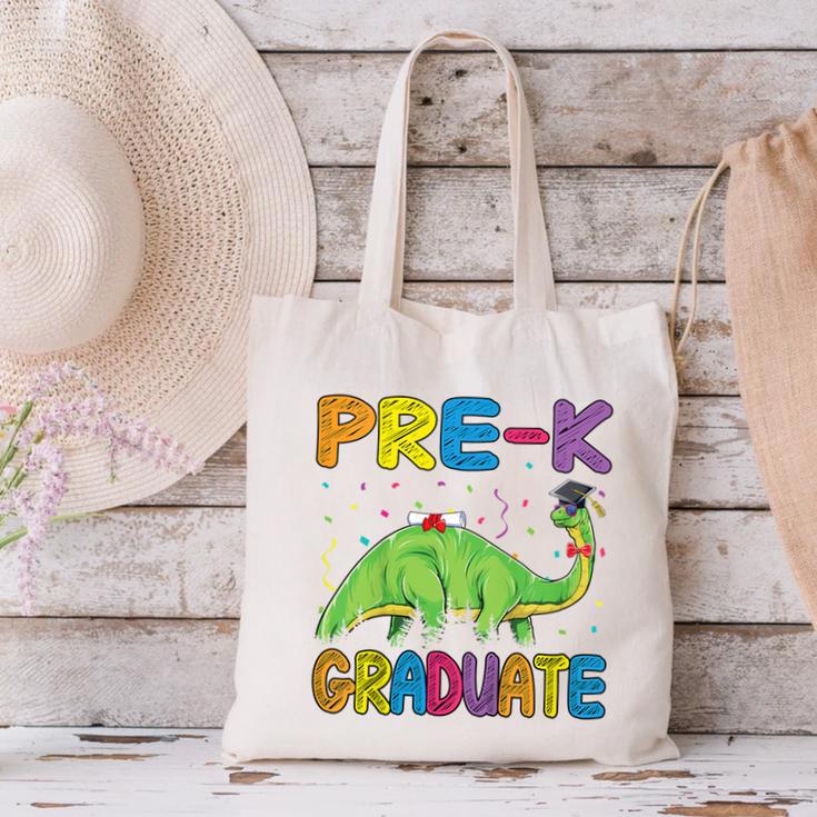 Kids Pre-K Graduate Brontosaurus Dino Pre Kindergarten Graduation Canvas Tote Bag