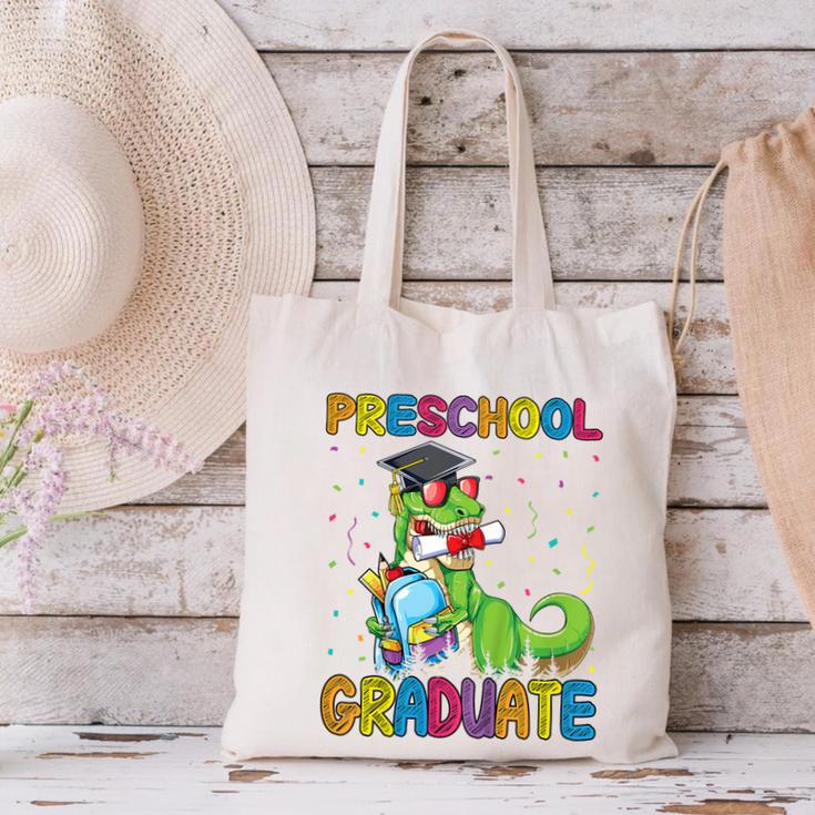 Kids Preschool Graduate T-Rex Dinosaur Preschool Graduation Canvas Tote Bag