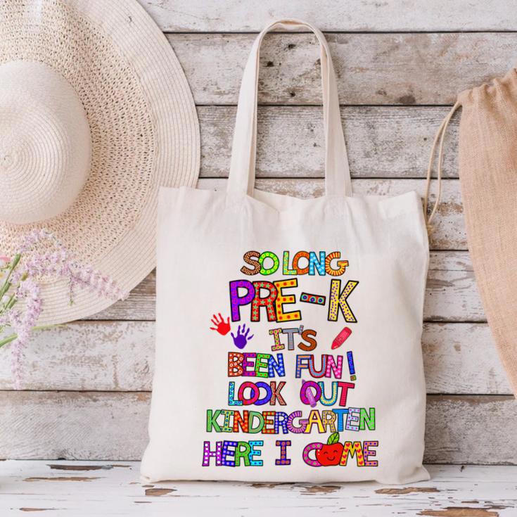 Kids So Long Kindergarten Here I Come Pre-K Graduation Graduate Canvas Tote Bag
