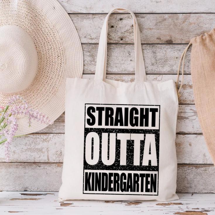 Kids Straight Outta Kindergarten Shirt Boy Girl Graduation Canvas Tote Bag