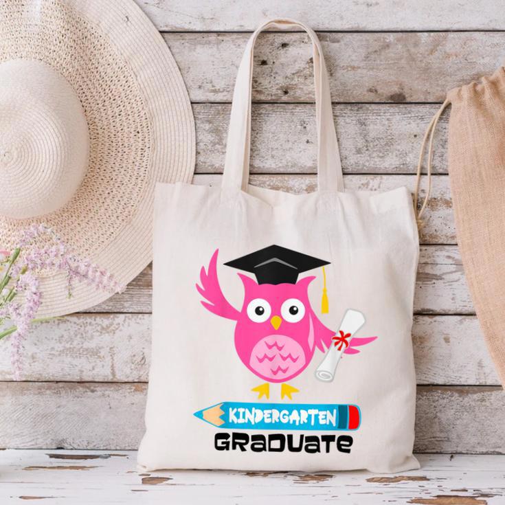 Kindergarten Graduation Tee Shirt Pink Owl T-Shir Canvas Tote Bag