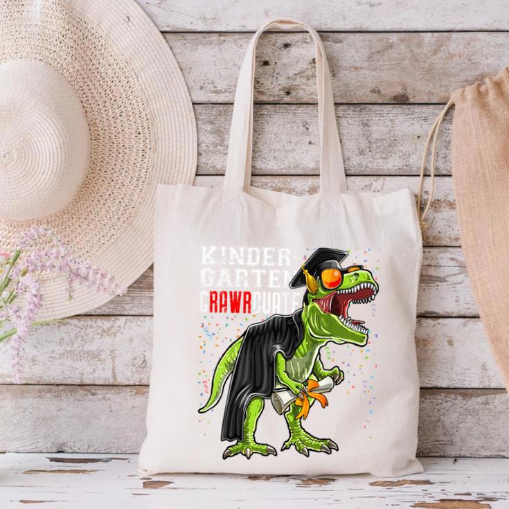 Kindergarten Grawrduate Dinosaur Graduation Cap Shirt Canvas Tote Bag