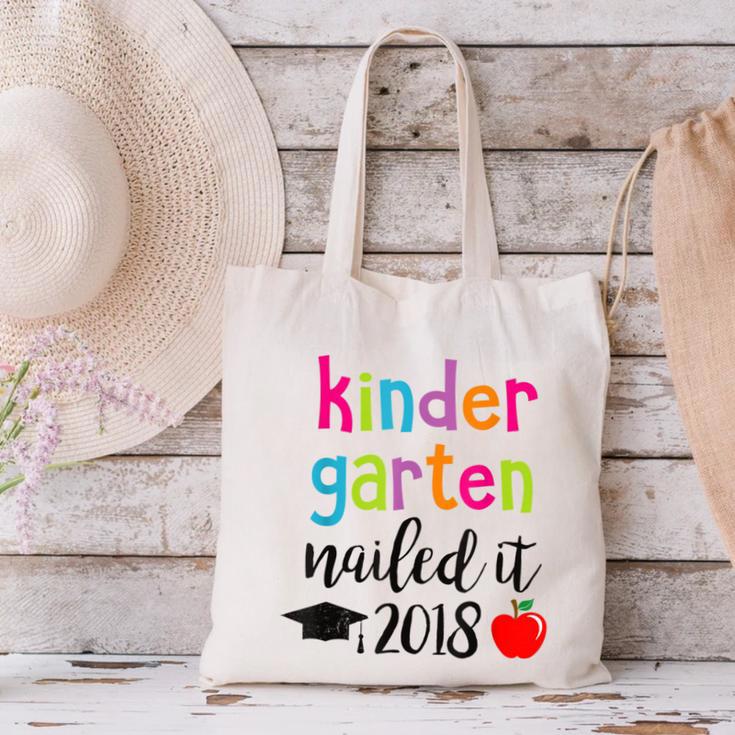 Kindergarten Nailed It 2018 Class Graduation T-Shirt Canvas Tote Bag
