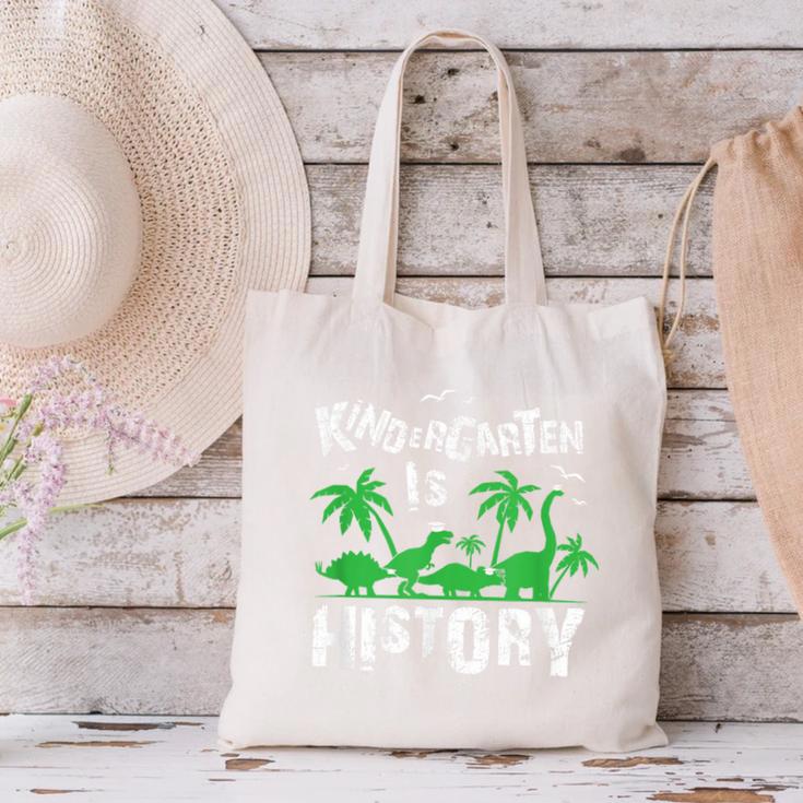Kindergarten Is History Dinosaur Graduation Canvas Tote Bag