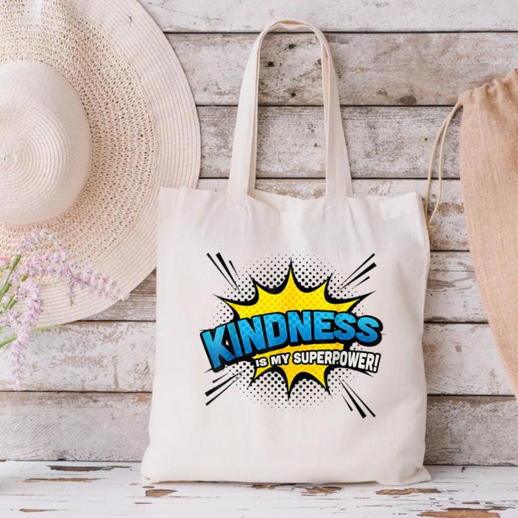 Kindness Is My Superpower Retro Comic Book T-Shirt Canvas Tote Bag